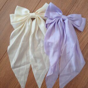 Silk Hair Bows Set Of 2